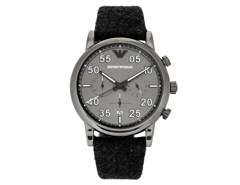 Emporio Armani Men's 43mm Luigi Felt Band Watch - Grey