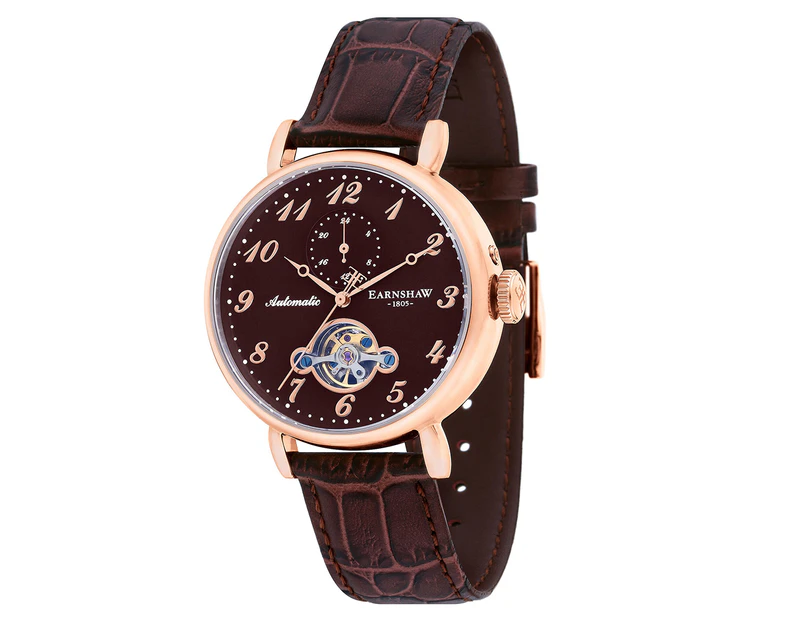 Earnshaw Men's 42mm Grand Legacy Leather Watch - Brown