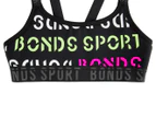 Bonds Sport Girls' Performance Pullover Crop - Green/White/Pink Print