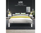 Artiss Queen Size Wooden Bed Frame Mattress Base Timber Platform White LEXI