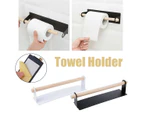 Portable Adhesive Paper Towel Holder Under Cabinet For Toilet Kitchen Bathroom - White