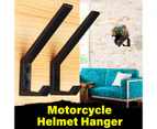 Motorcycle Helmet Hats Clothes Jacket Bags Hanger Hook Wall Mount Hanger Holder - Black