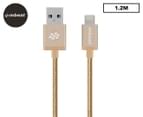 mbeat Toughlink 1.2m MFI Metal Braided Lightning USB Cable - Gold 1