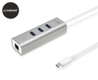 mbeat Hamilton C USB-C To 3-Port USB 3.0 Hub w/ Gigabit Ethernet  