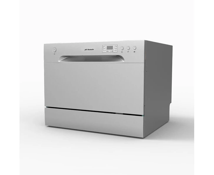 Domain 6 Place Stainless Steel Electronic Benchtop Dishwasher - Silver