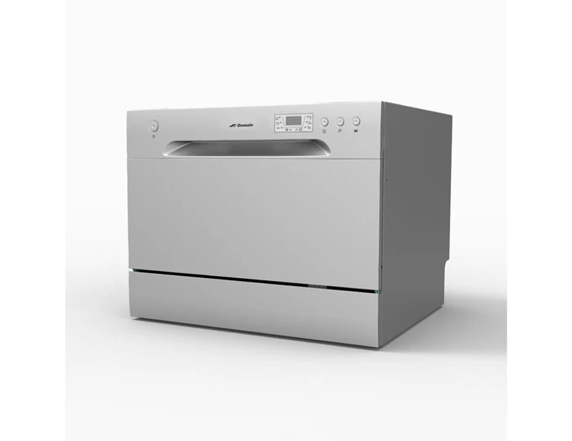 Domain 6 Place Stainless Steel Electronic Benchtop Dishwasher - Silver