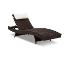 LANGRIA Outdoor Wicker Sun Lounge - Brown(AU Stock)