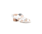 Womens Wide Fit Donna Slingback Sandal Heel White/Silver