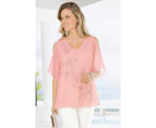 Womens Together Beaded Cold Shoulder Top Pale Pink