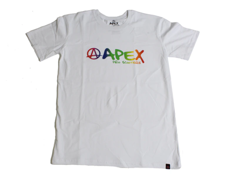 Apex Apparel T-Shirt Rainbow White Size 8 Tee Tshirt Tees T Shirt Apparel - Clothing - Tees - White