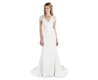 Nicole Miller Women's Yolanda Heavy Stitch Crepe De Chine Gown / Bride / Bridal / Wedding Dress - Antique White