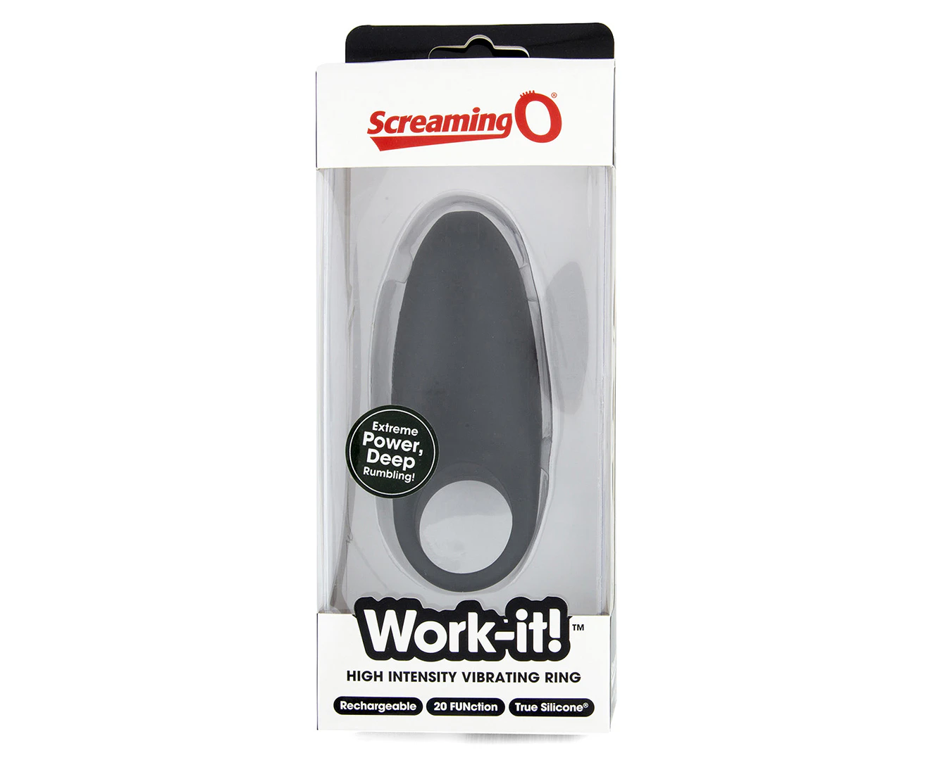 Screaming O Work-It! High Intensity Vibrating Ring - Black