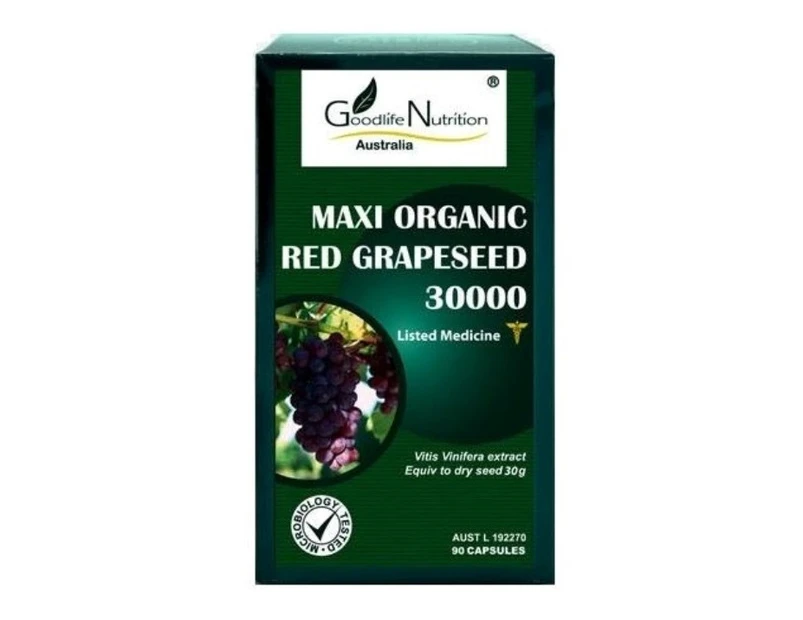 Goodlife Nutrition-Maxi Organic Red Grapeseed 30000 90 Tablets