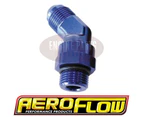 Aeroflow Male -6 Orb 45 To -6AN Male Blue Full Swivel