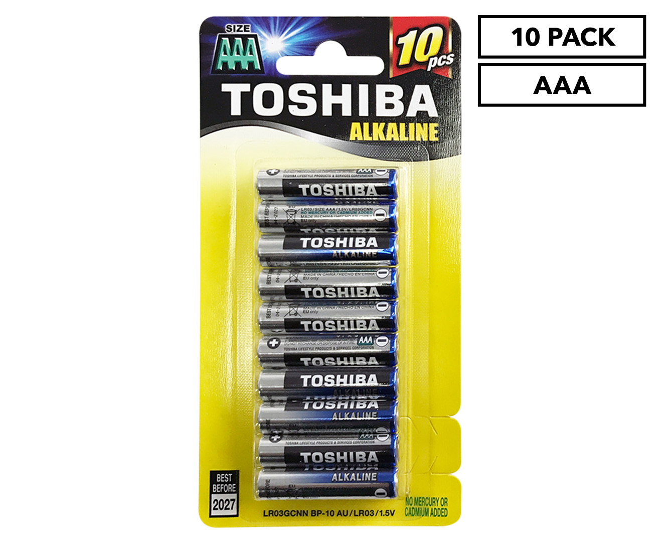 AAA/LR03 Alkaline Batteries, 10-pack 