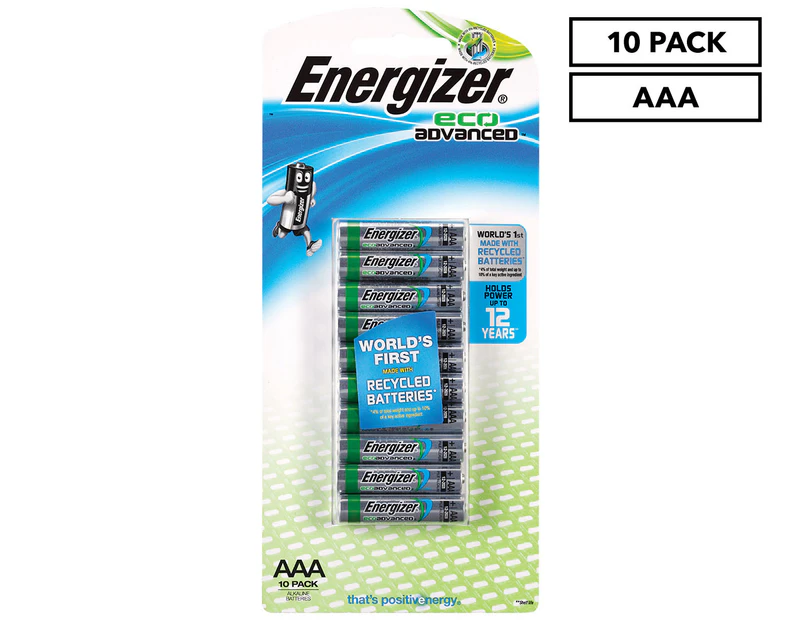 Energizer Eco Advanced AAA Alkaline Batteries 10-Pack