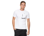 Reebok Classic Men's Front Pocket Tee / T-Shirt / Tshirt - White