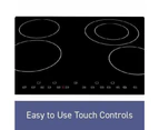 Domain Ceramic Glass Electric Cooktop with Touch Controls - 700mm