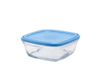 Duralex Freshbox Square Bowl with Blue Lid 17cm