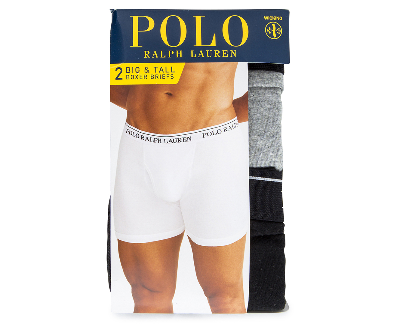 Polo Ralph Lauren Men's Big & Tall Boxer Brief 2-Pack - Grey/Black