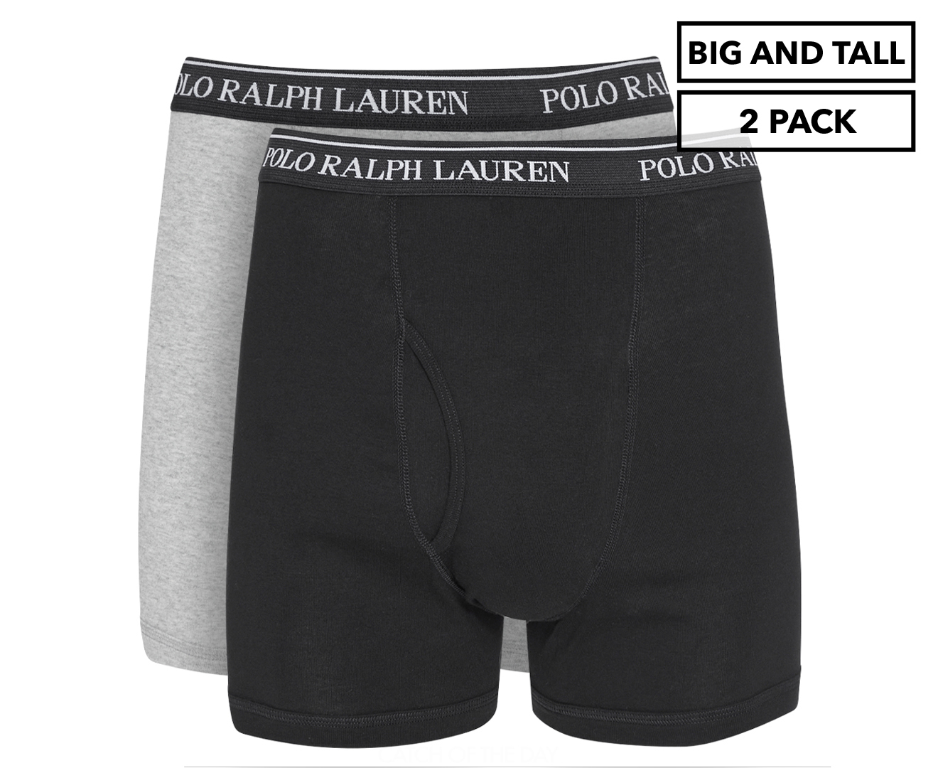 Polo Ralph Lauren Men's Big & Tall Boxer Brief 2-Pack - Grey/Black ...