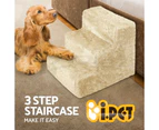 Pet Pet Stairs 3 Steps Dog Ramp Ramps Foldable Portable Non-slip Cat Washable - Beige