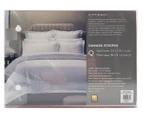 Royal Comfort 1200TC Damask Stripe Queen Bed Quilt Cover Set - Blue Fog