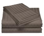 Royal Comfort 1200TC Damask Stripe Queen Bed Quilt Cover Set - Pewter 4