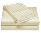 Royal Comfort 1200TC Damask Stripe Queen Bed Quilt Cover Set - Pebble 4