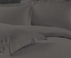 Royal Comfort 1200TC Damask Stripe Queen Bed Quilt Cover Set - Charcoal Grey 5