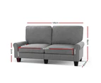 Artiss Sofa Lounge 3 Seater Couch Sofas Set Linen Fabric Suite 1780mm Grey