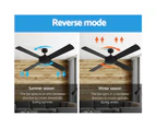 Devanti Black Ceiling Fan With Remote Fans 52'' 130cm 4 Wooden Blades Reversible