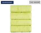 Sheridan Trenton Face Washer 4-Pack - Citron