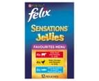 12 x Felix Sensations Jellies Favourites Menu Cat Food 85g 3