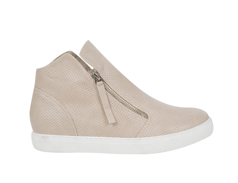 Trinity Obsessed Womens Hidden Wedge Hi-Top Trainer Spendless - Natural