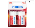 Philips D Alkaline Batteries 2-Pack