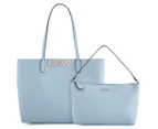 GUESS Uptown Chic Barcelona Tote Bag w/ Clutch - Sky