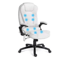 LANGRIA 8 Point PU Leather Reclining Massage Chair - White(AU Stock)