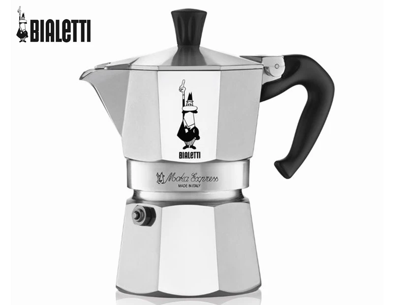 Bialetti 3 Cup Moka Express Stovetop Espresso Maker - Silver