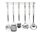 Carl Schmidt Sohn 6-Piece Exquisite Kitchen Utensil Set w/ Hanging Rack - Silver