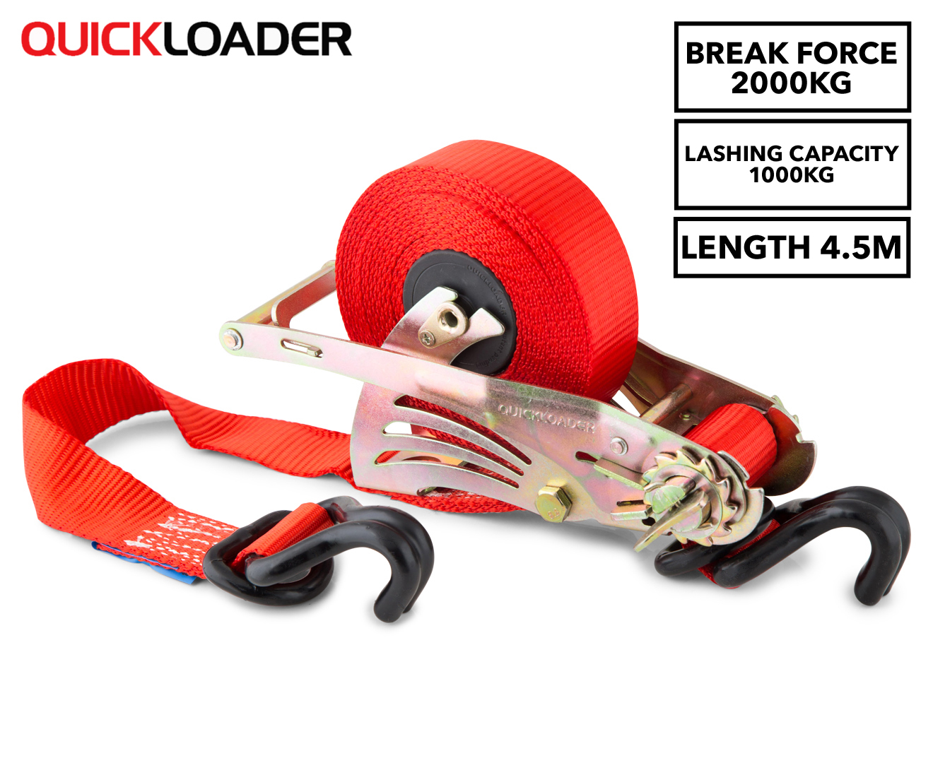 Quickloader Contractors Series QL0543 Retractable Ratchet Tie Down Catch.co.nz