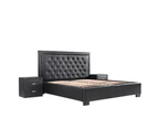 Lima Gas Lift Leather Storage Bed-Black