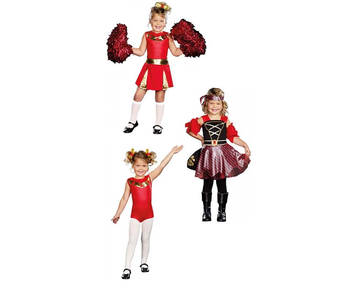 3-in-1 Cheerleader / Gymnast / Pirate Child Costume