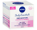 2 x Nivea Daily Essentials 24H Moisture + Express Primer Gel Cream Dry Skin 50mL