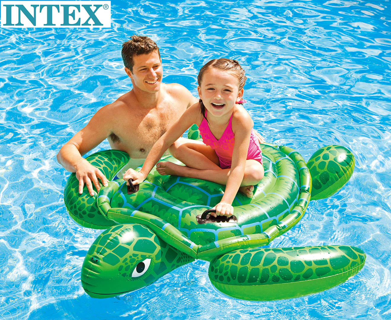 Intex Inflatable 150cm Lil Sea Turtle Ride-On Toy Pool/Beach Swimming Toy Green