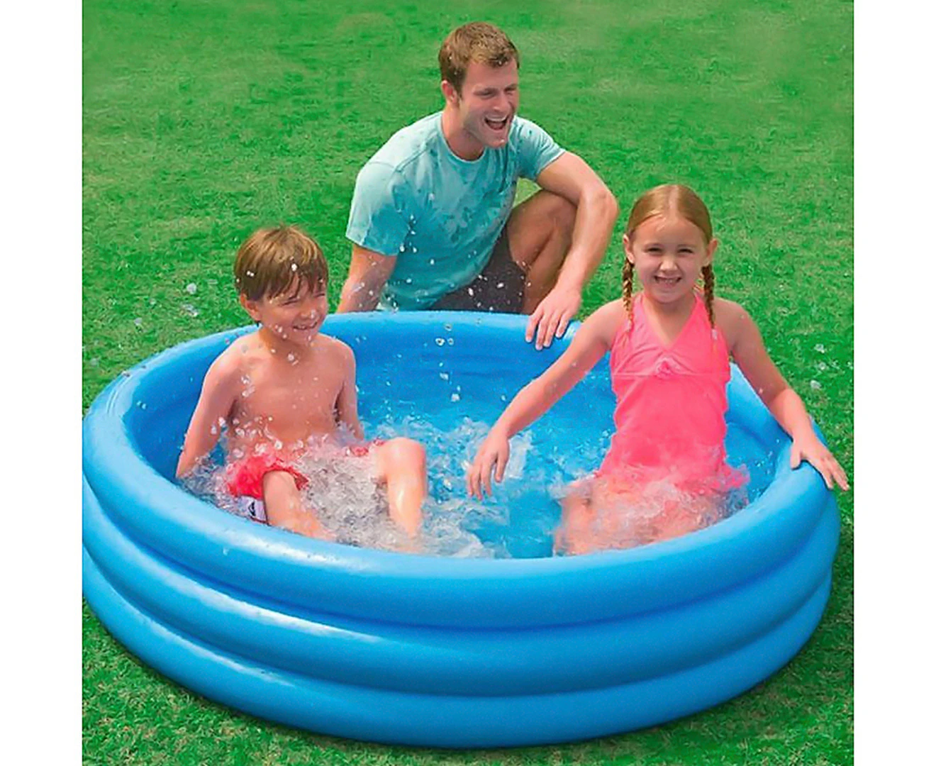 Intex Inflatable 1.68m Kids/Children Above Ground Outdoor/Garden Pool Crystal BL