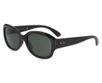 Ray-Ban Women's Square RB4198 Sunglasses - Black Crystal/Green
