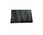 Mens Slim Genuine Skin Crocodile Leather Wallet Bi Fold Gift - Black