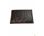 Mens Slim Genuine Skin Crocodile Leather Wallet Bi Fold Gift - Brown