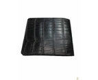 Mens Genuine Skin Crocodile Leather Wallet Bi Fold Credit Card Gift - Black